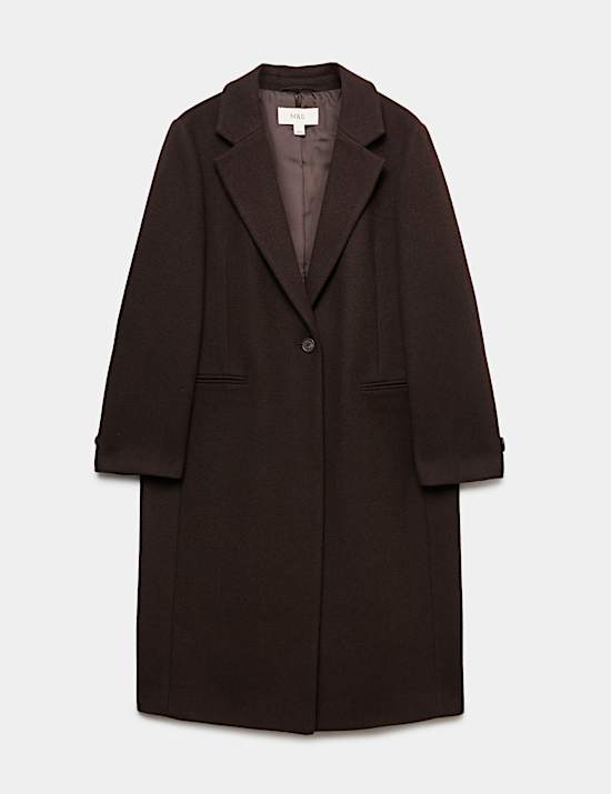 Longline Tailored Coat with Wool
