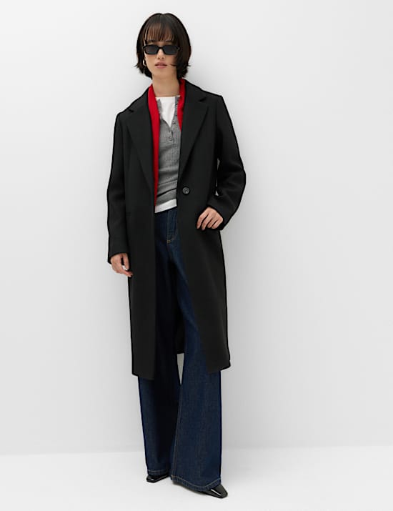 Longline Tailored Coat with Wool