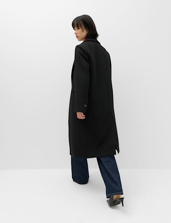 Longline Tailored Coat with Wool