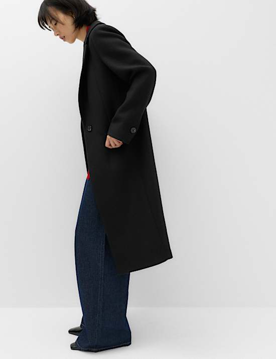 Longline Tailored Coat with Wool