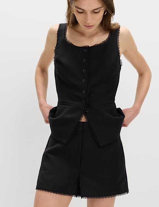 Celana Pendek Tersesuai Bahan Lyocell dengan Linen