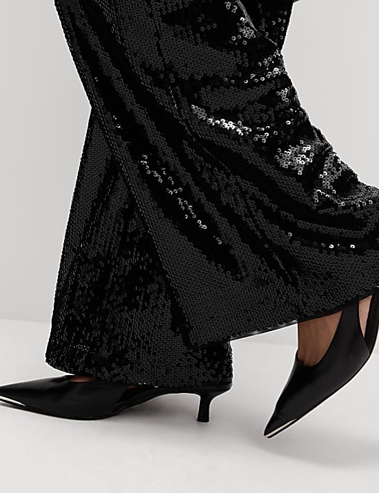 Hose mit weitem Bein und Pailletten