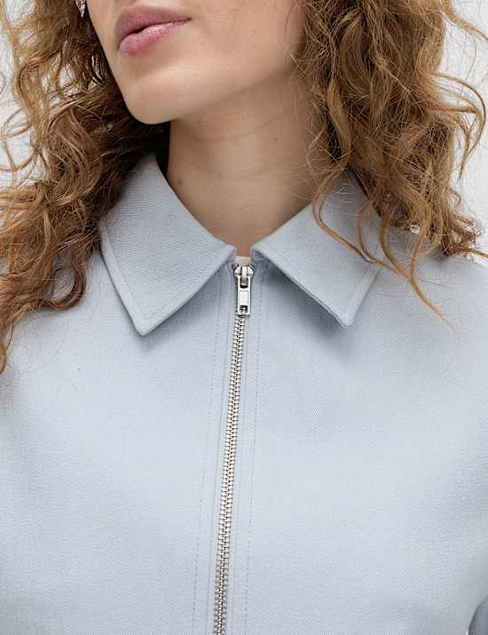 Zip Through Jacket with Linen