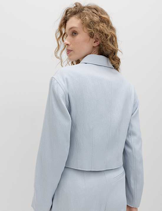 Zip Through Jacket with Linen