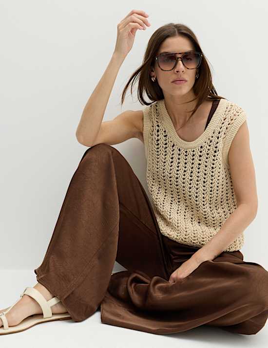 Satin Wide Leg Trousers