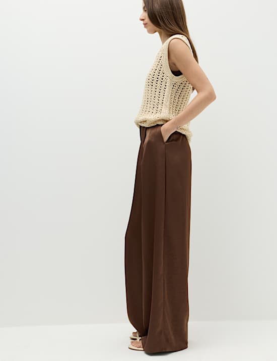 Satin Wide Leg Trousers