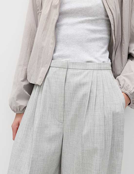 Pleat Front Wide Leg Palazzo Trousers