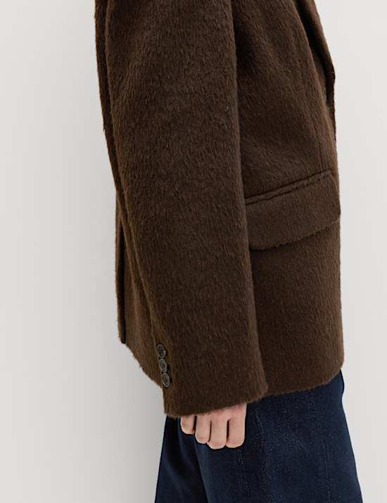 Wool blend brushed blazer