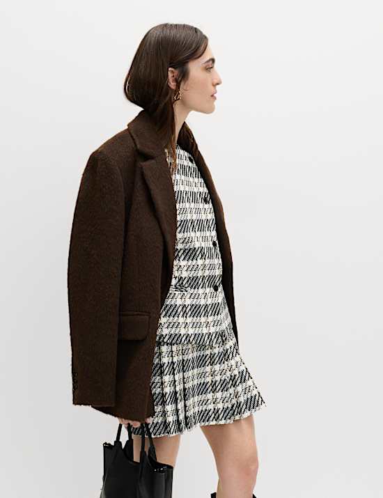 Tailored Checked Asymmetric Single Breasted Waistcoat