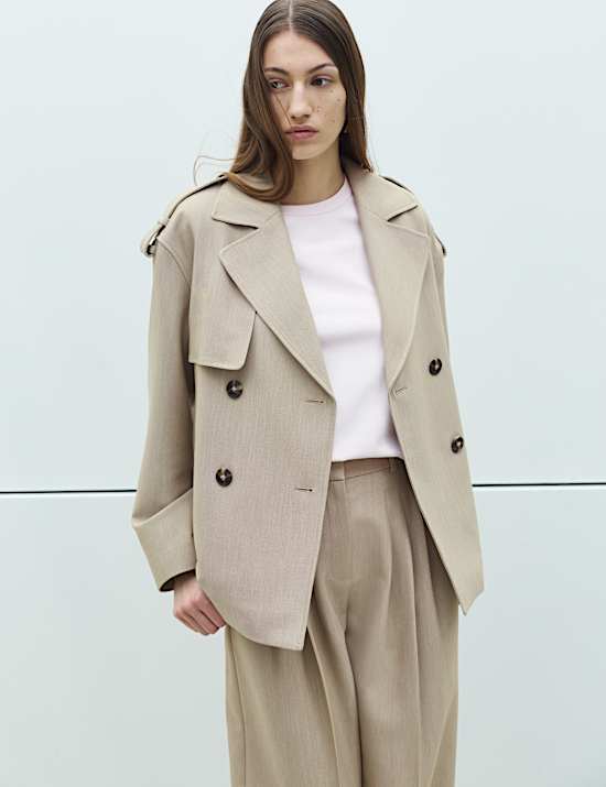 Pleat Front Carrot Leg Trousers