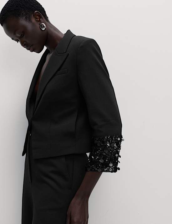 Sequin Cropped Blazer