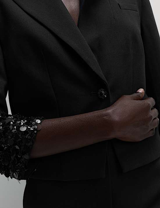 Sequin Cropped Blazer