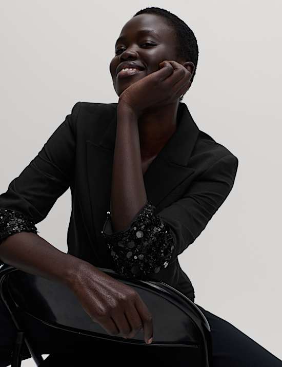 Sequin Cropped Blazer