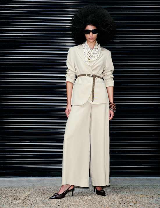 Lyocell Rich Single Breasted Blazer with Linen