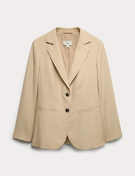 Lyocell Rich Single Breasted Blazer with Linen