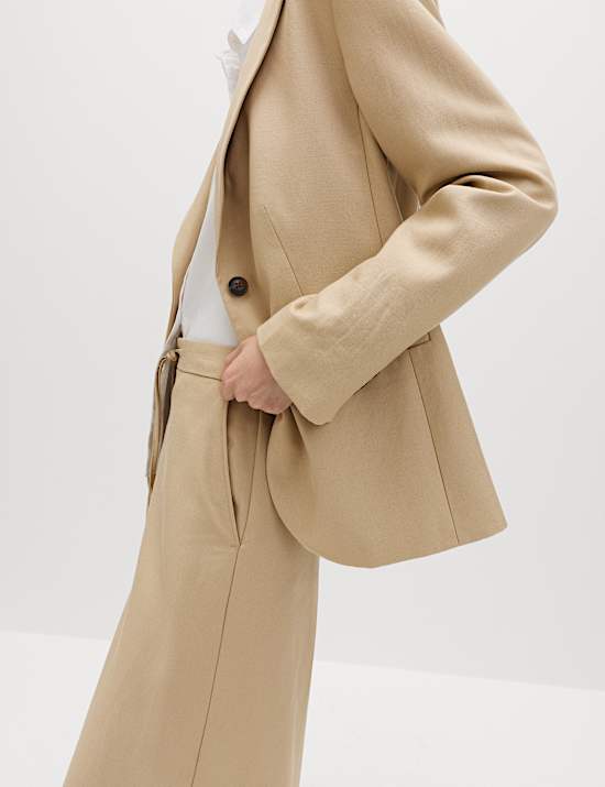 Lyocell Rich Palazzo Trousers with Linen