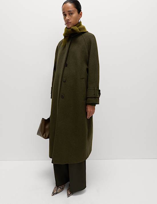 Wool Blend Collared Car Coat