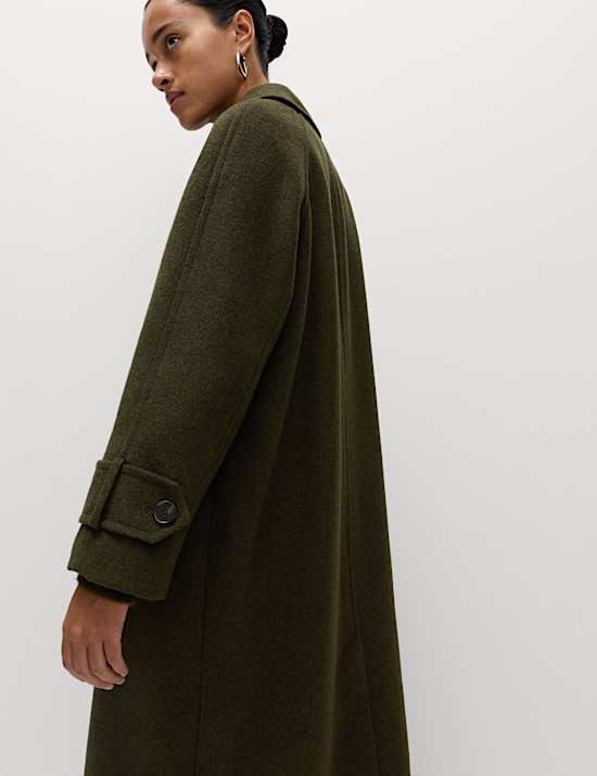 Wool Blend Collared Car Coat
