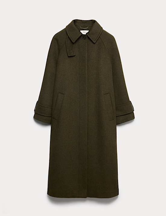 Wool Blend Collared Car Coat