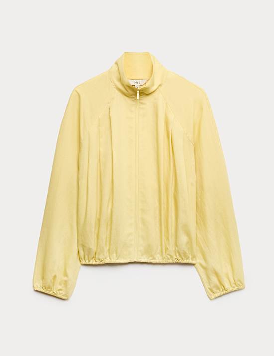 Blouson d'aviateur en lyocell avec lin