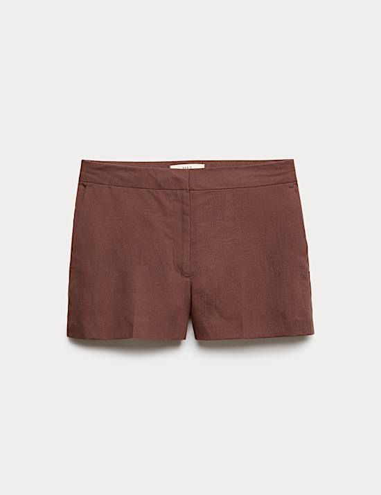 Funktions-Shorts mit hohem Lyocell-Anteil und Leinenanteil