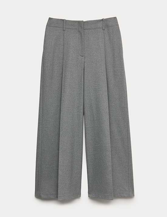 Flannel Wide Leg Trousers