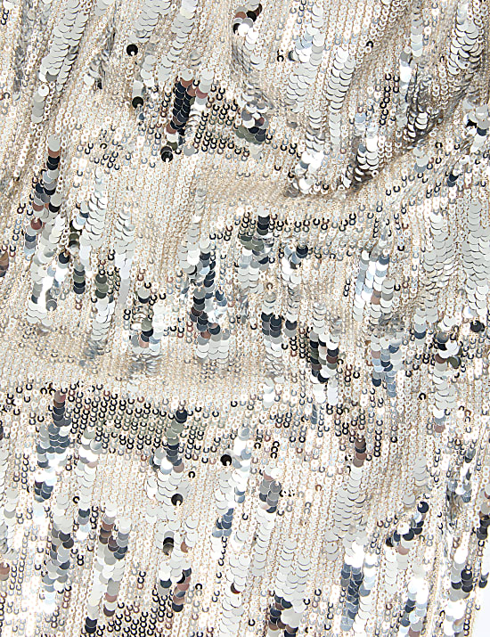 Παντελόνι με παγιέτες, φαρδιά μπατζάκια και ελαστική μέση