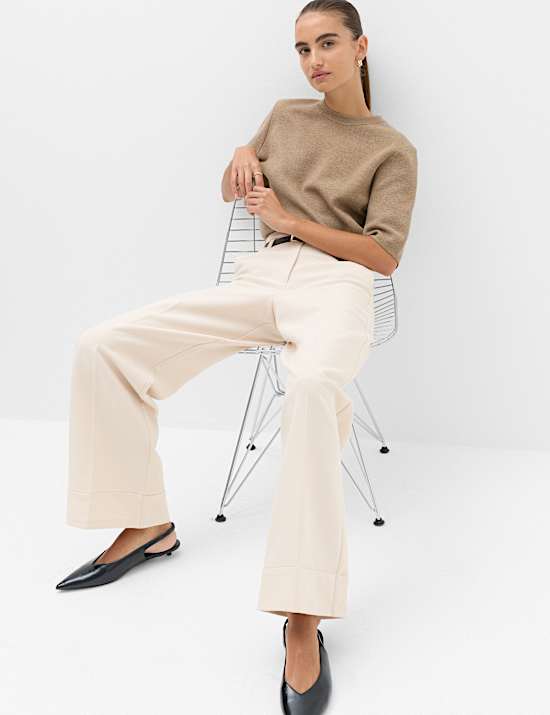 Belted Straight Leg Trousers
