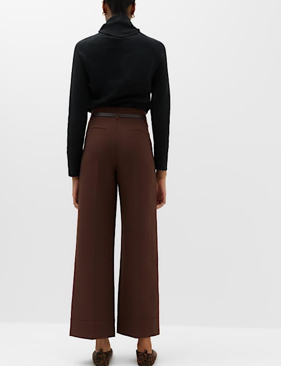 Belted Straight Leg Trousers