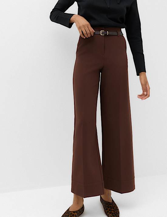 Belted Straight Leg Trousers