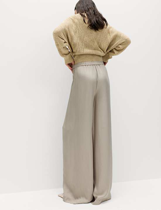 Satin Wide Leg Trousers