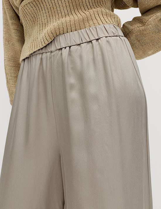 Satin Wide Leg Trousers