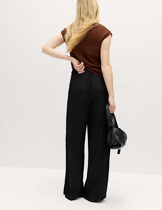 Satin Wide Leg Trousers