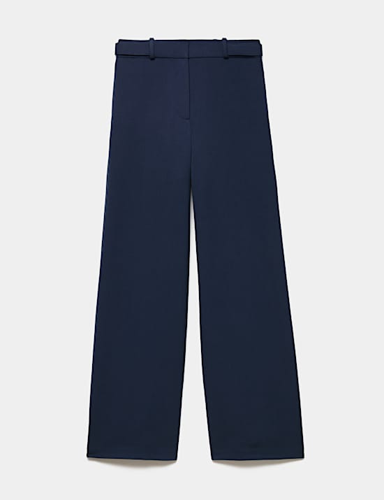 Tailored Side Tab Wide Leg Trousers