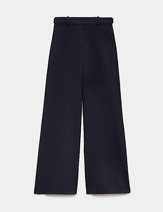 Tailored Side Tab Wide Leg Trousers