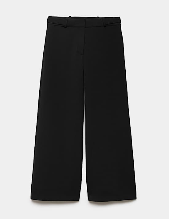 Tailored Side Tab Wide Leg Trousers