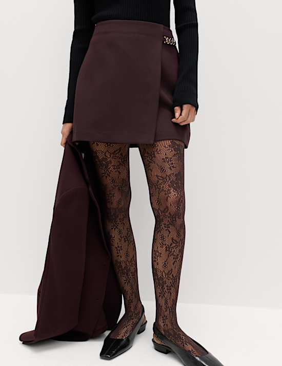 Chain Detail Mini A-Line Skirt