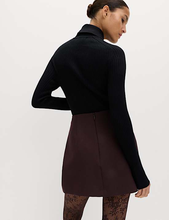 Chain Detail Mini A-Line Skirt