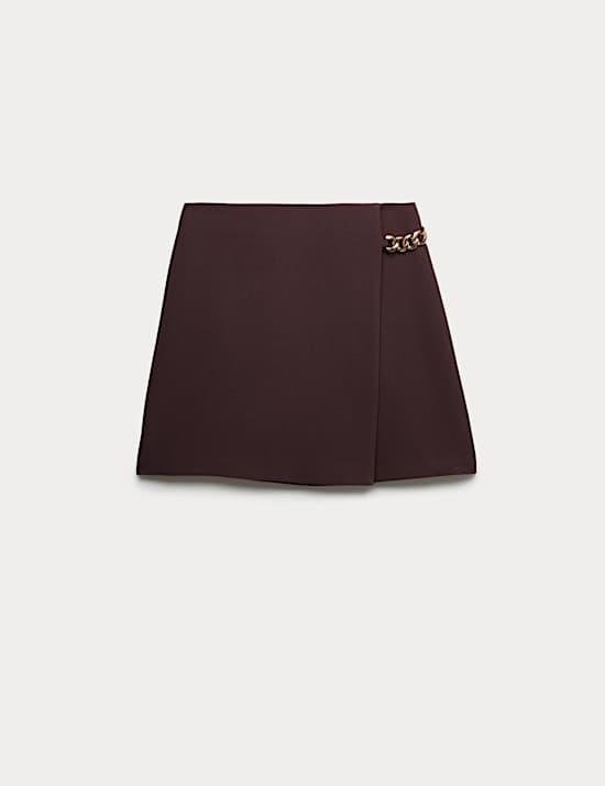 Chain Detail Mini A-Line Skirt