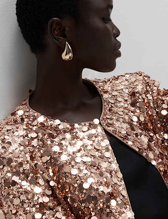 Sequin Cropped Jacket