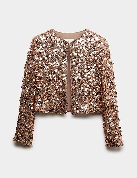 Sequin Cropped Jacket