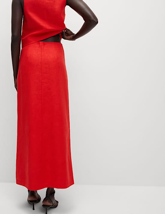 Twill Midi Pencil Skirt