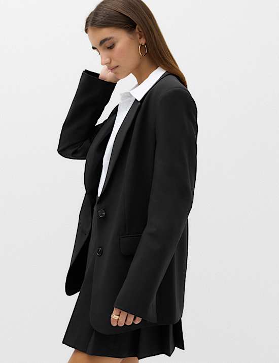 Woven Straight Single Breasted Blazer