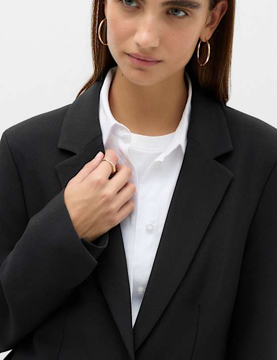 Woven Straight Single Breasted Blazer