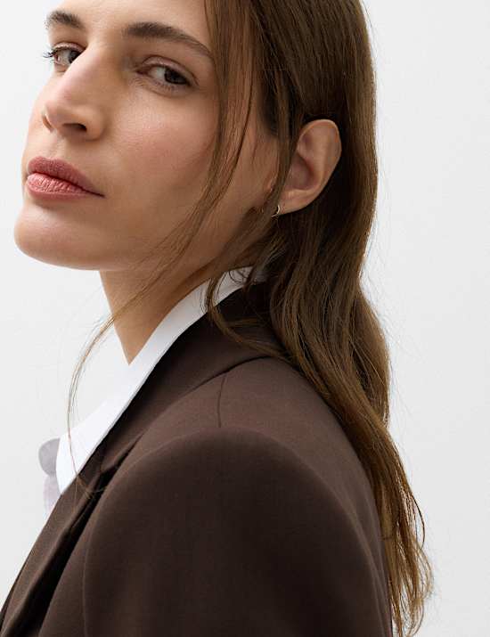 Tailored Cinched Waist Asymmetric Blazer
