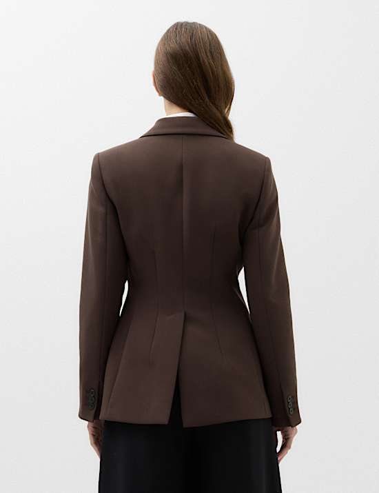 Tailored Cinched Waist Asymmetric Blazer