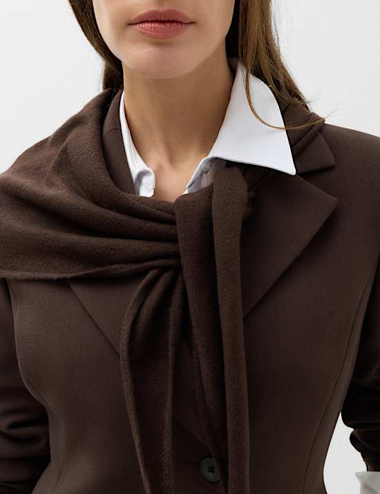Tailored Cinched Waist Asymmetric Blazer