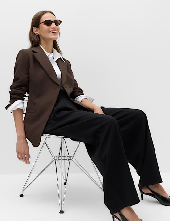 Tailored Cinched Waist Asymmetric Blazer