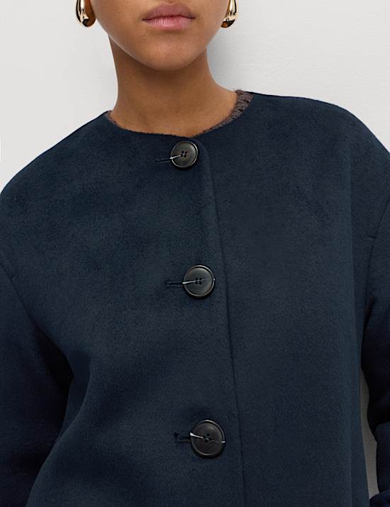 Removable Scarf Short Tailored Coat