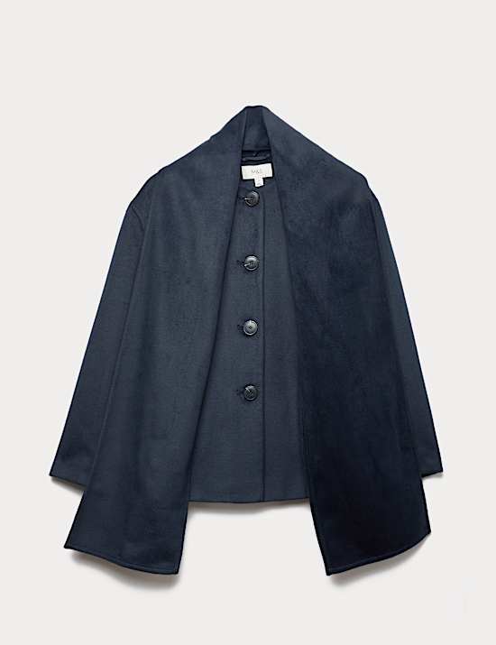 Removable Scarf Short Tailored Coat